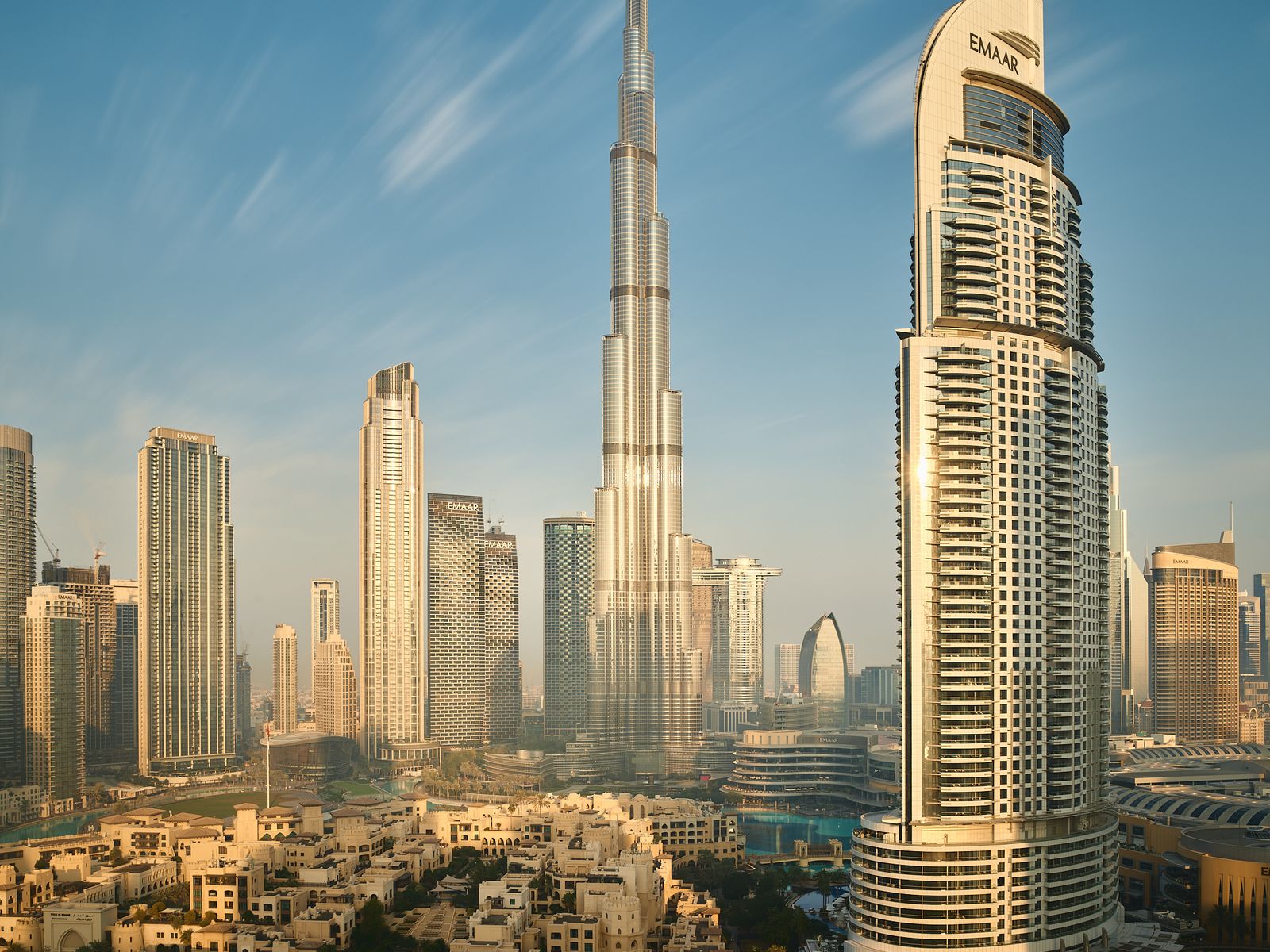 Burj Khalifa and Dubai skyline in the Gulf region