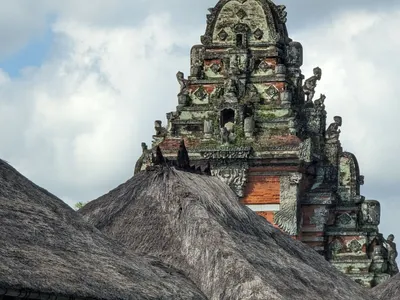 Traditional Balinese temple gate in Bali, Indonesia