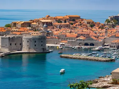 Dubrovnik old town walls and harbour, Croatia