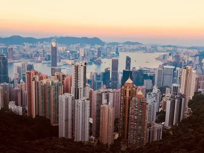 Hong Kong skyline and Victoria Harbour from Victoria Peak