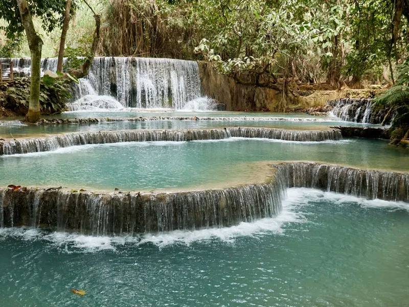 Turquoise pools of Kuang Si Falls near Luang Prabang, Laos